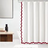 Scallop Thick Banded Cotton Shower Curtain