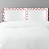 Imaginary Scallop 400TC Cotton Embroidery Sateen Solid Pillow Sham