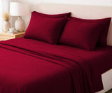 Burgundy Linen Sheet Set – 100% Linen