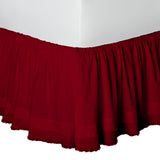 400TC Sateen Solid Cotton Fringe Ruffle Bed Skirt