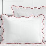 400TC Cotton Scallop Embroidery Sateen Solid Pillow Sham