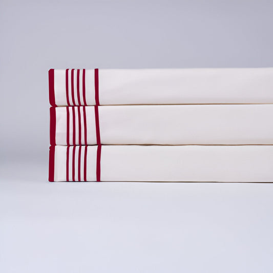 Smart Border 400TC Cotton Embroidery Sateen Solid Sheet Set