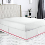 400TC Sateen Solid Cotton Triple Embroidered Tailored Bed Skirt