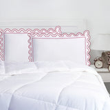 400TC U Shape Scallop Embroidery Cotton Solid Pillow Sham