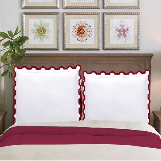 400TC U Shape Applique Embroidery Cotton Euro Sham