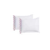 400TC U Shape Scallop Embroidery Cotton Solid Pillowcases (Set Of 2)