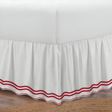 400TC Wavy Embroidery & Border Cotton Sateen Solid Bed Skirt