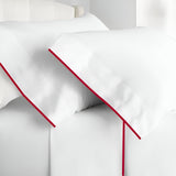 400TC Embroidery Cotton Sateen Solid Sheet Set