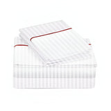 400TC Single Embroidery Sateen Stripe Cotton Sheet Set