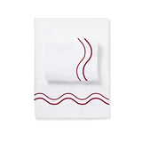 Double Wavy Embroidered Cotton Sheet Set