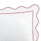 400TC Cotton Scallop Embroidery & Border Sateen Solid Pillow Sham