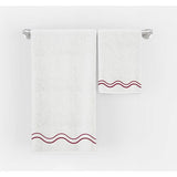 Double Wavy Embroidered Cotton Bath Towels (Set of 2)