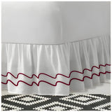 400TC Cotton Double Wavy Embroidered Gathered Bed Skirt