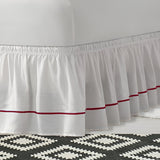 400TC Sateen Solid Cotton Single Embroidered Wrap Around Bed Skirt