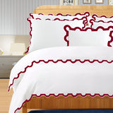 400TC U Shape Applique Embroidery Cotton Duvet Cover Set