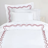 Double Wavy Embroidered Cotton Duvet Cover Set