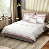 Imaginary Scallop 400TC Cotton Embroidery Sateen Solid Duvet Cover Set