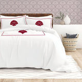 Leafy Embroidered Cotton Sateen Duvet Cover Set