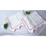Scalloped & Border Embroidered Bath Towels (Set of 2)