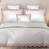 Imaginary Scallop 400TC Cotton Embroidery Sateen Solid Duvet Cover Set