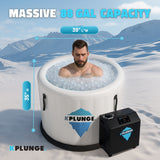 Arctic Fox 1-Person Inflatable Cold Plunge Ice Bath Tub/Hot Tub with PVC Insulated Lid, Pump, and Repair Kit in Gray
