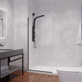 Screen Series 34 in. x 74 in. Fixed Frameless Shower Door with Tsunami Guard Tempered Clear Glass