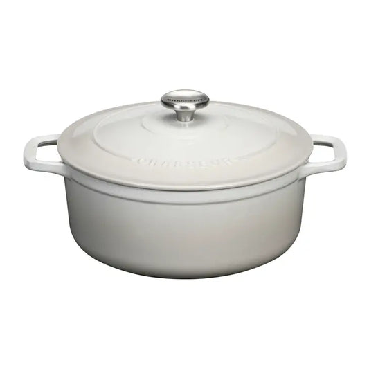 Chasseur 7.25qt Cast Iron Oval Dutch Oven, Macadamia Cream