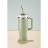 Kook 40 oz Stainless Steel Tumbler, Straw & Handle