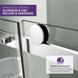 Rhodes Series 50 to 54 in. x 76 in. H Sliding Frameless Shower Door with Tsunami Guard Tempered Clear Glass