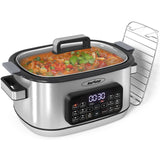 12-in-1 Multi Slow Cooker Roaster Oven, 6.5QT Sliver Digital