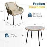 Wholesale 5 Pieces Outdoor Patio Dining Table Set, Rattan Patio Furnit