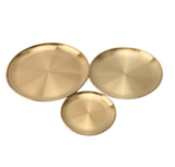 Elegant Gold Stainless Steel Dining Plate Set
