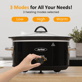 Slow Cooker 4QT, Mini Food Warmer with 3 Heating Settings