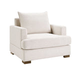 Modern Oversized Upholstered Armchair, Beige