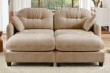 MOLLY 74" Loveseat with 2 Ottomans