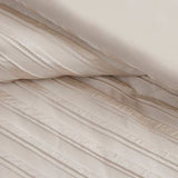 7-pcs Diagonal Stripes Raised Jacquard Comforter Set, Beige
