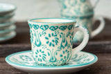 Handmade White Espresso Coffee Cup & Saucer