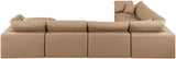 Comfy - 7 Piece Faux Leather Modular Sectional With Chaise - Tan