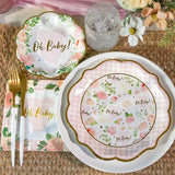 Pink Floral Baby Shower Onesie Tableware Set