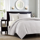 Classic Stitch Reversible Quilt Set, White