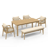 Acacia Wood Outdoor Dining Set with Umbrella Hole