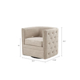 Swivel Glider Accent Chair in Barrel Style, Cream *