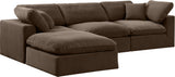 Comfy - 4 Piece Velvet Modular Sectional With Chaise