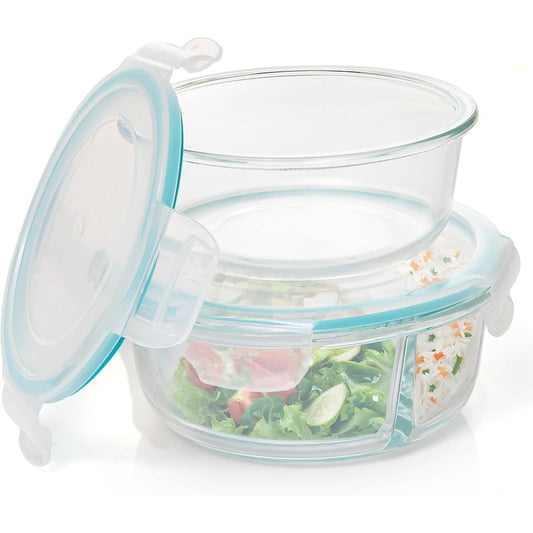 4-Pack Round Glass Food Storage Containers
