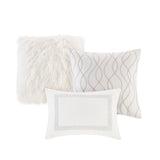 Glam Comforter/Duvet Cover Set with Removable Insert, White