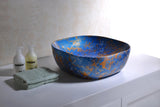 Marbled Series Ceramic Vessel Sink in Marbled Tulip Finish