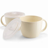 Kook Ceramic Soup Mugs with Lids, 25 oz, Set of 2