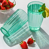 21 oz Teal Ribbed Acrylic Cups Set of 8