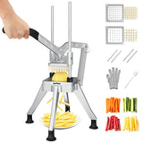French Fry Cutter with 1/2 Inch and 3/8 Inch Blades, Stainle