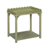 Scalloped Rectangle Side Table Green